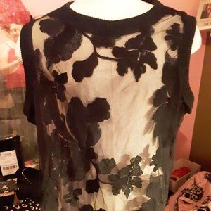 Embroidered see-thru tunic size 3x